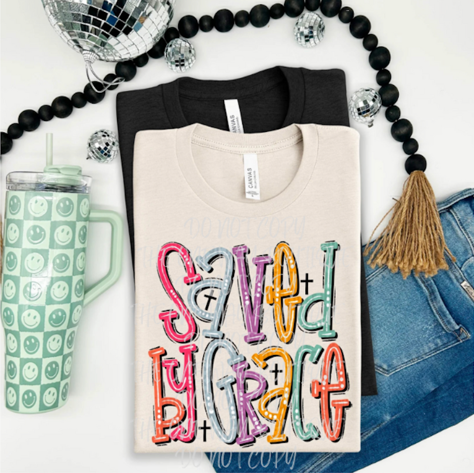 Saved By Grace Graphic Tee