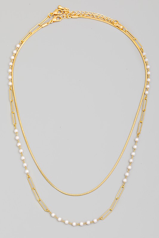 Double Chain Beaded Necklace