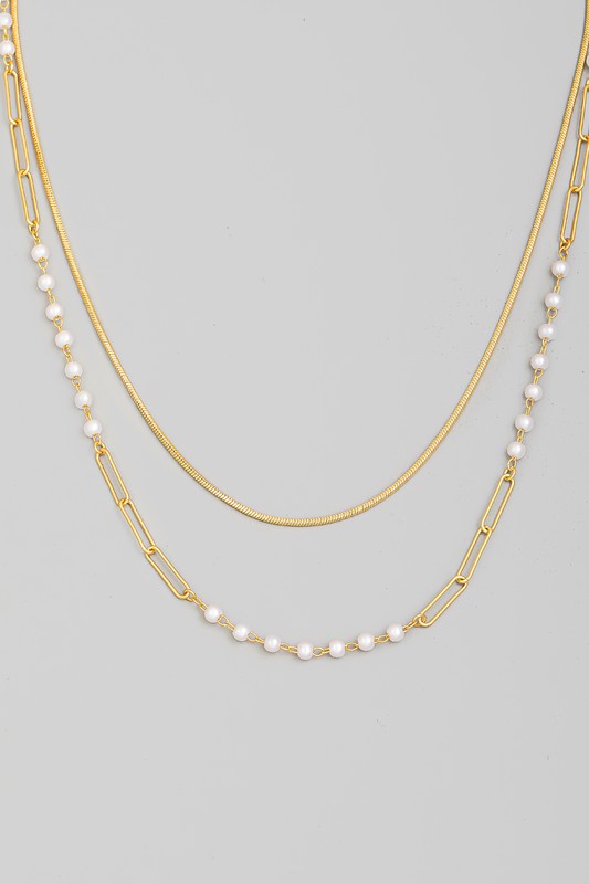 Double Chain Beaded Necklace