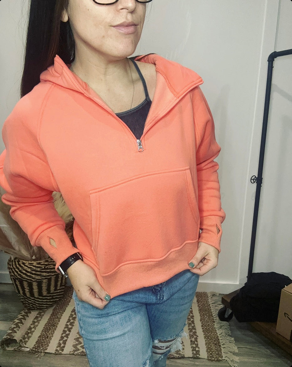 Georgia Peach Quarter Zip Pullover