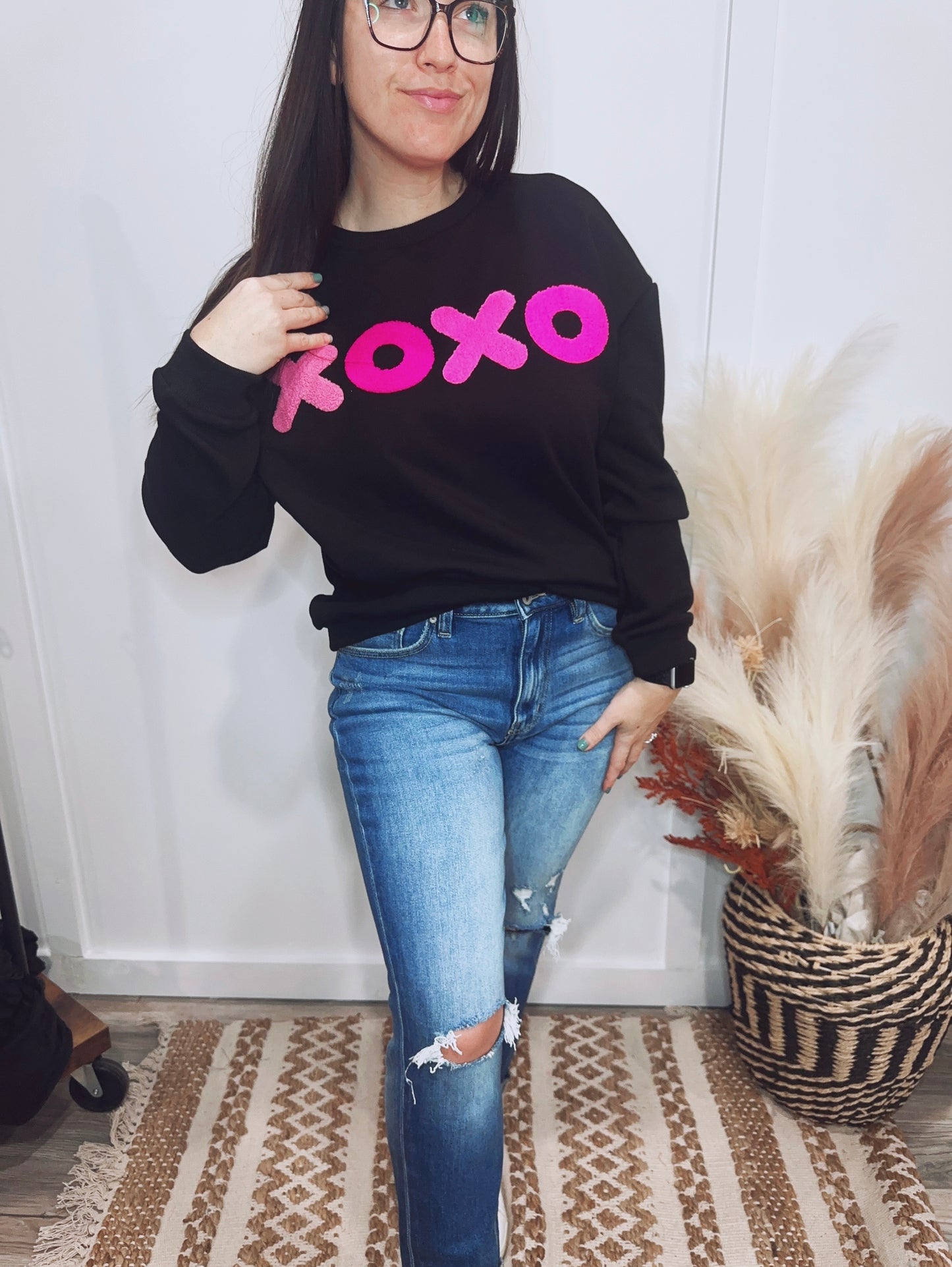 XOXO Patched Sweatshirt