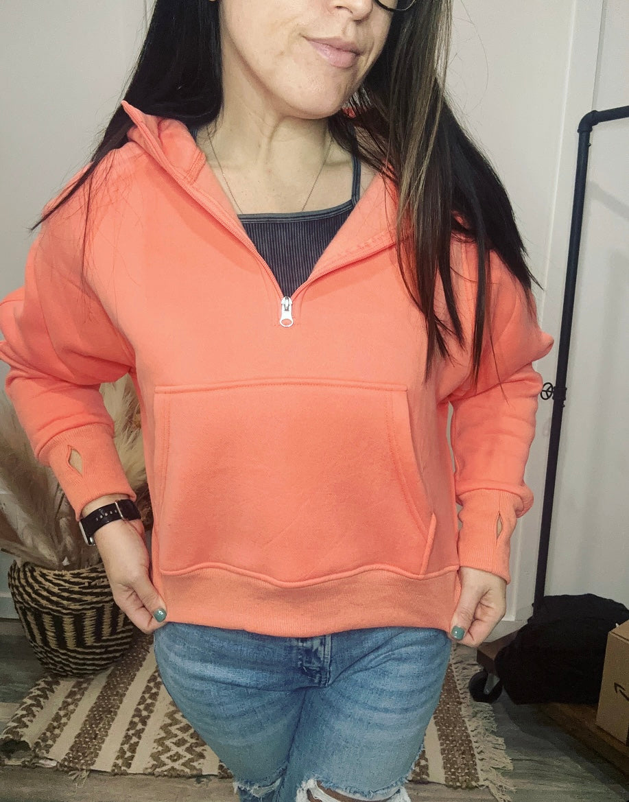 Georgia Peach Quarter Zip Pullover