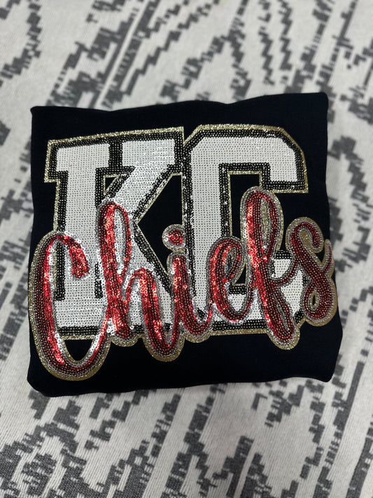 Sequin Patch K C Crewneck