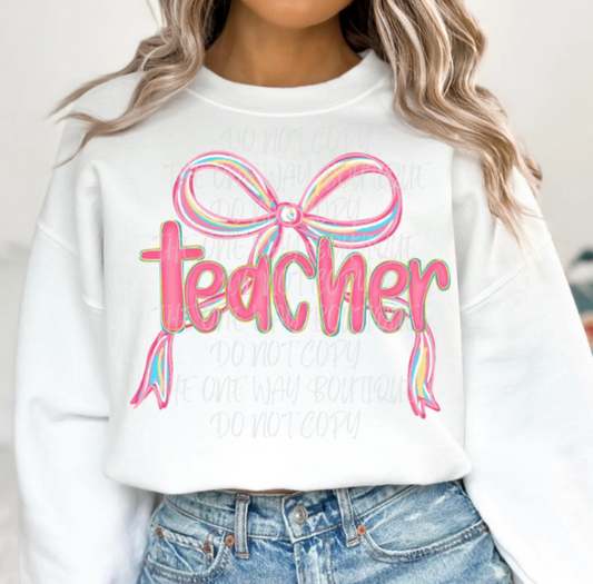 Teacher Bow Crewneck