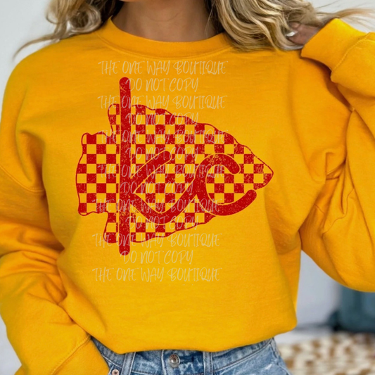 Red Checkered Arrowhead Crewneck