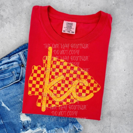 Yellow Checkered Arrowhead Tee