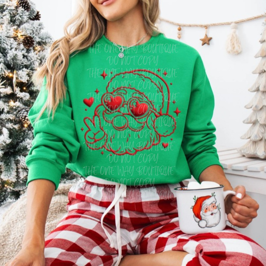 Santa Puff Print Crewneck