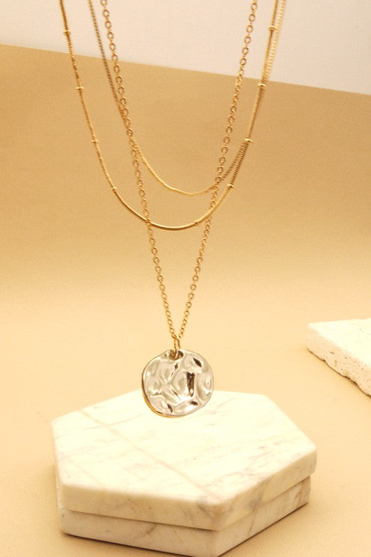 Stella Three Layer Hammer Necklace