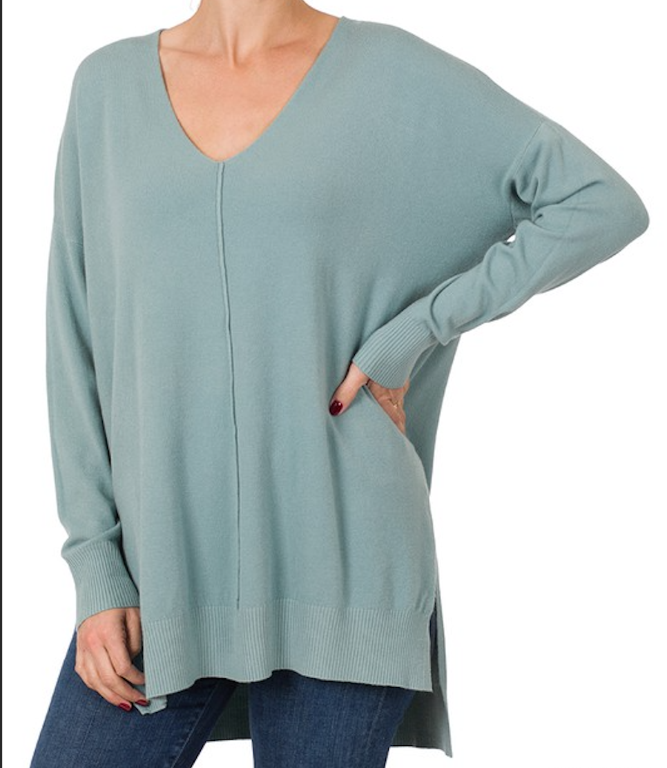 Maya Low Hem V-Neck Top