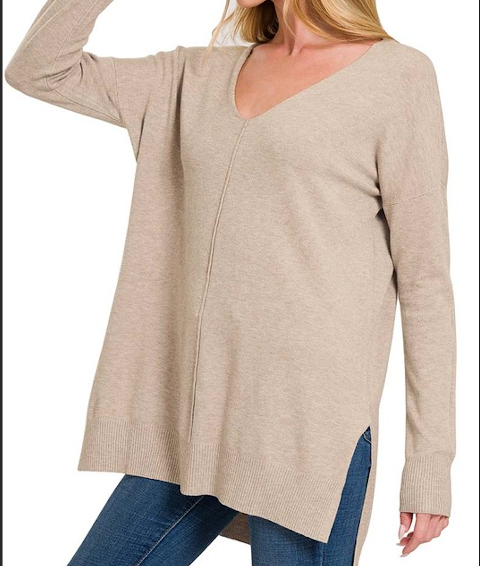 Maya Low Hem V-Neck Top