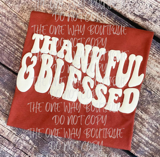 Thankful & Blessed Puff Tee